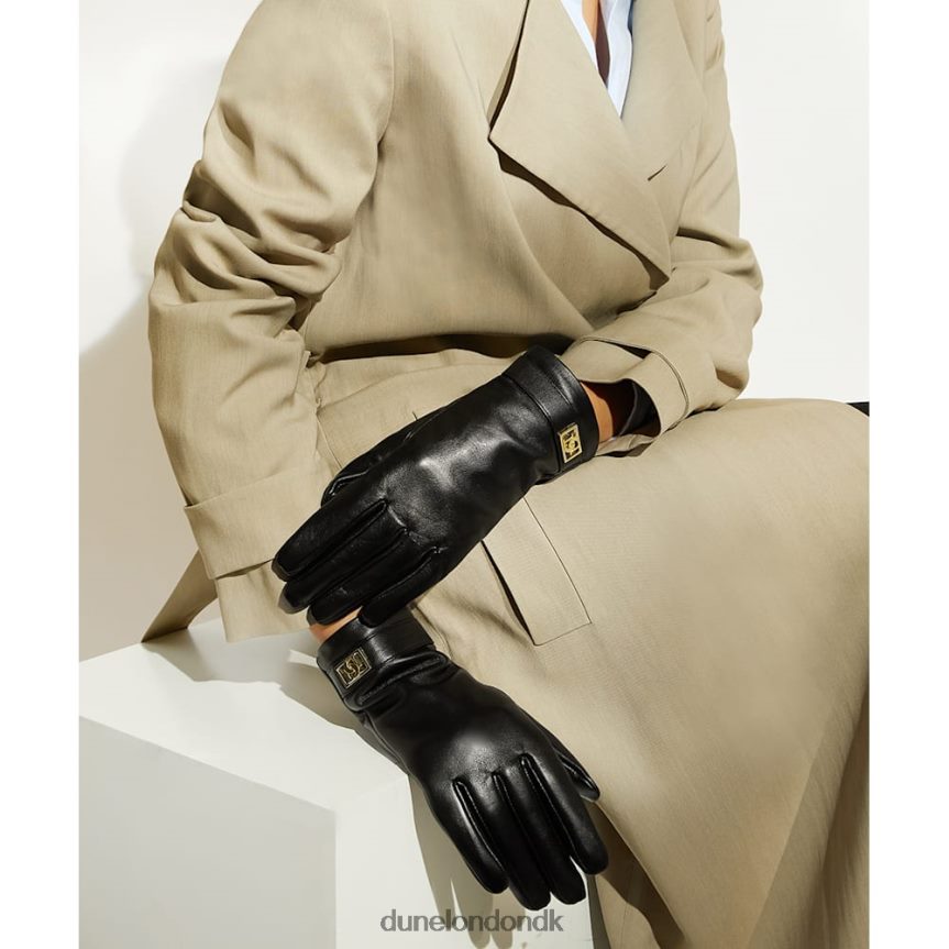 irenna metal monogram trim læderhandsker Dune London Kvinder sort NXB060282