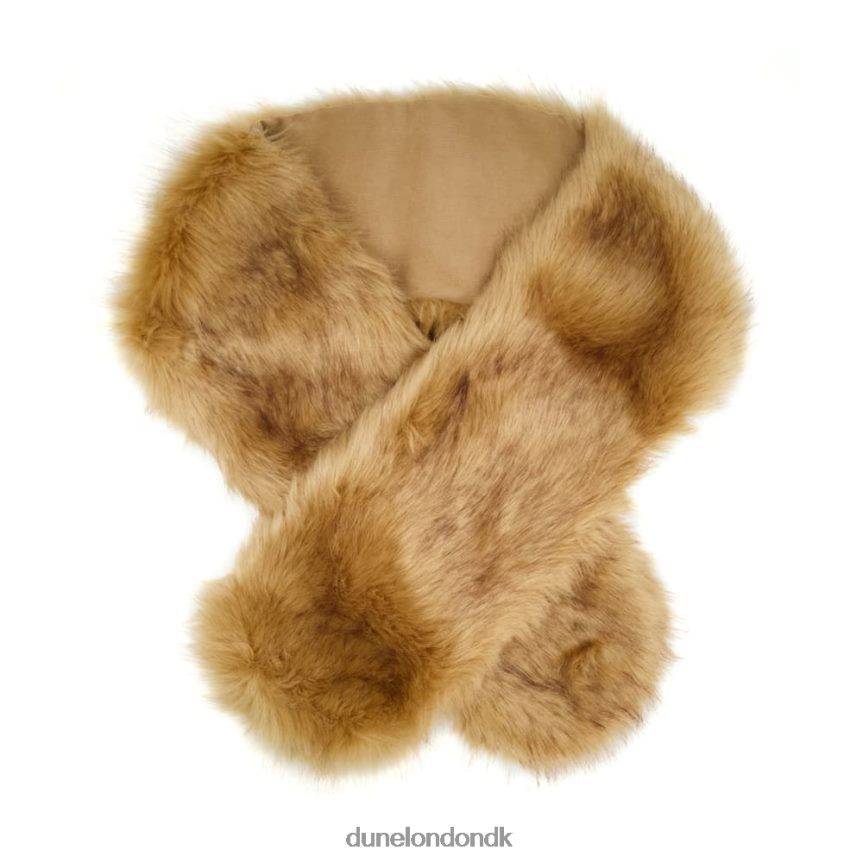 landan fluffy imiteret pelstørklæde Dune London Kvinder kamel NXB060287