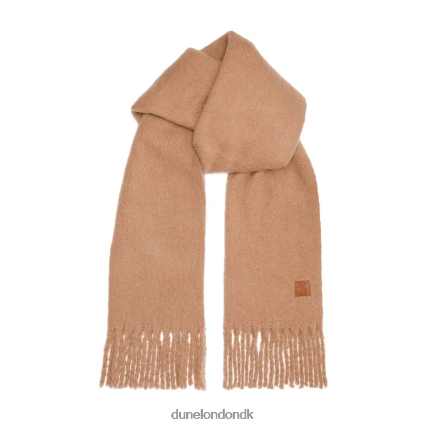 lorissa tekstureret langt tørklæde med frynser Dune London Kvinder kamel NXB060294