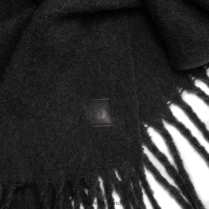 lorissa tekstureret langt tørklæde med frynser Dune London Kvinder sort NXB060295